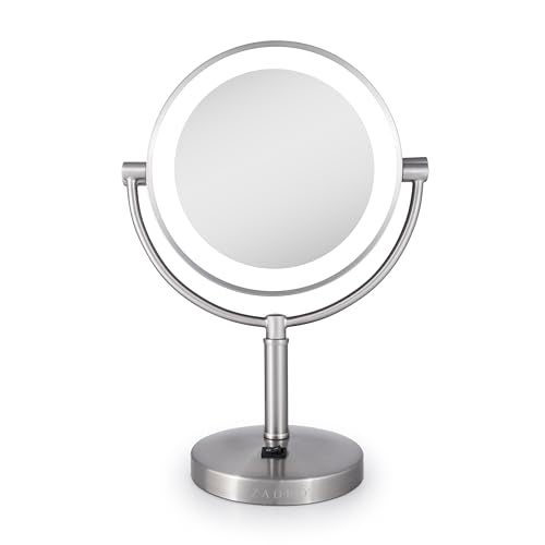 Zadro Zadro Laguna 11 LED Lighted Makeup Mirror with Magnification Large  15 x 11  5X1X Satin Nickel 