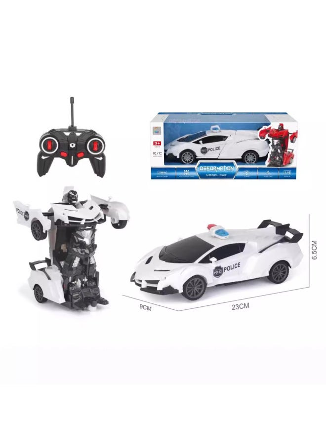 Hot-selling Children's One-on Remote Control Deformation Spray Light Deformation Robot Remote Control Toy Autobots-Color:One Key Deformation Lamborghini Remote Control Car (Iron Man)-Proportion:1:16 - Image 2