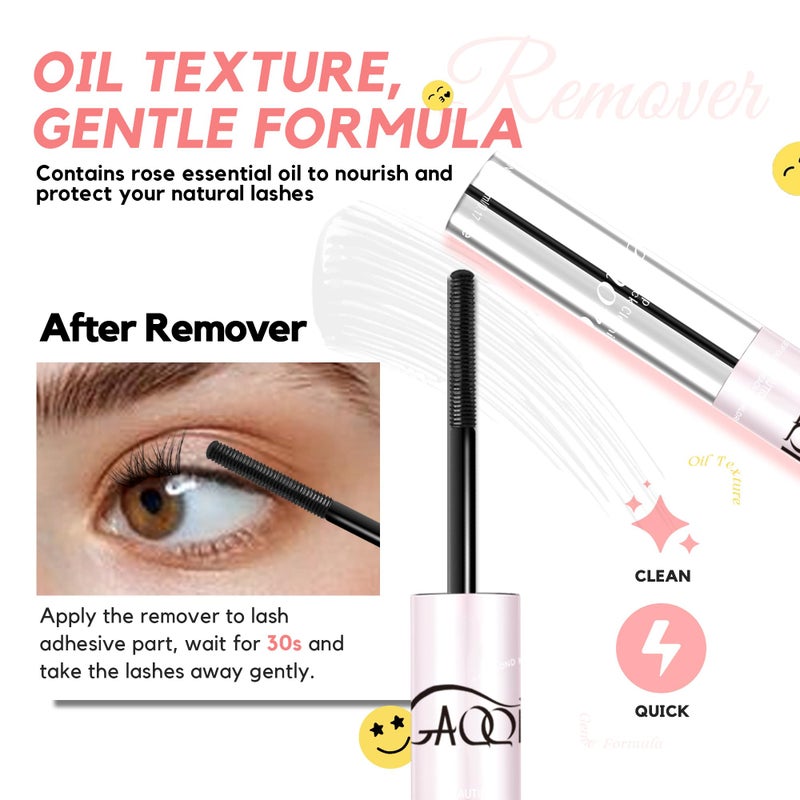 GAQQI Lash Bond and Remover 2 in 1, Waterproof Lash Cluster Glue & Lash Remover, Super Strong Eyelash Glue 72h+, Fast Removal No Residue - Image 5
