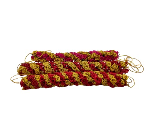 advancedestore Artificial Bun Juda Maker Flower Gajra Hair Accessory for Women and god 10 inch comboc pack of 3 - Image 1