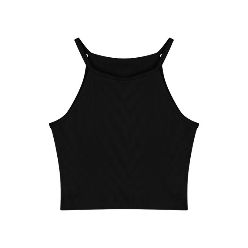 Pure Desire Girl Hanging Neck Sling Small Vest Women'S 2025 Summer Slim-Fit Outer Wear Inner Base Shirt Top - Image 1