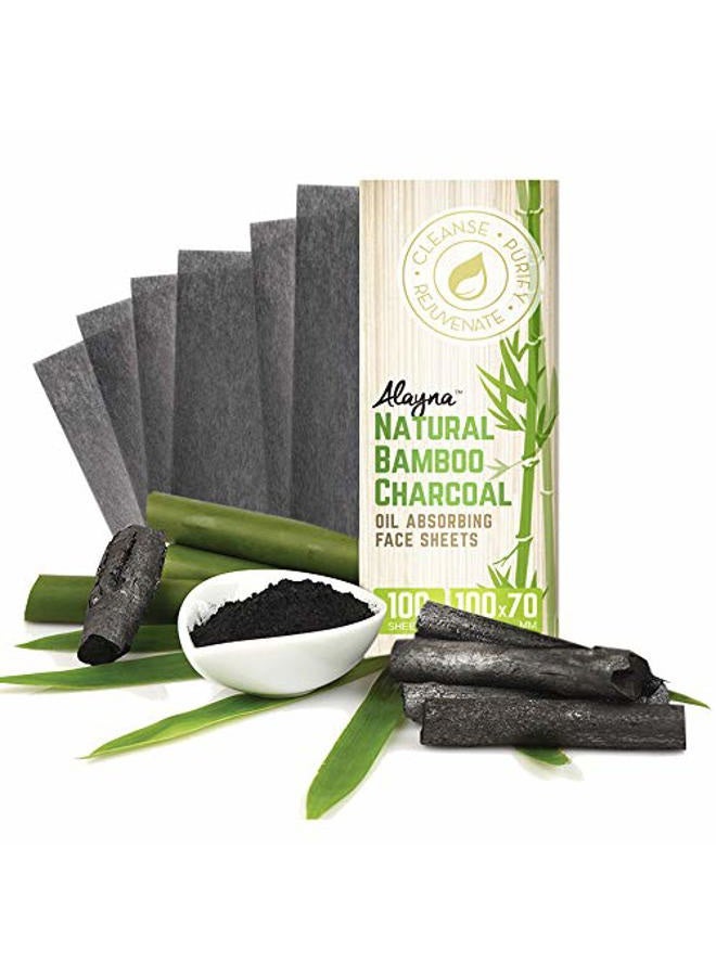 Alayna Oil Blotting Sheets for Face Natural Bamboo Charcoal Blotting Paper for Oily Skin Oil Absorbing Tissues Beauty Blotters Remove Excess Shine Organic Blot Papers For Facial Make Up & Skin Care 1 Pack - Image 2