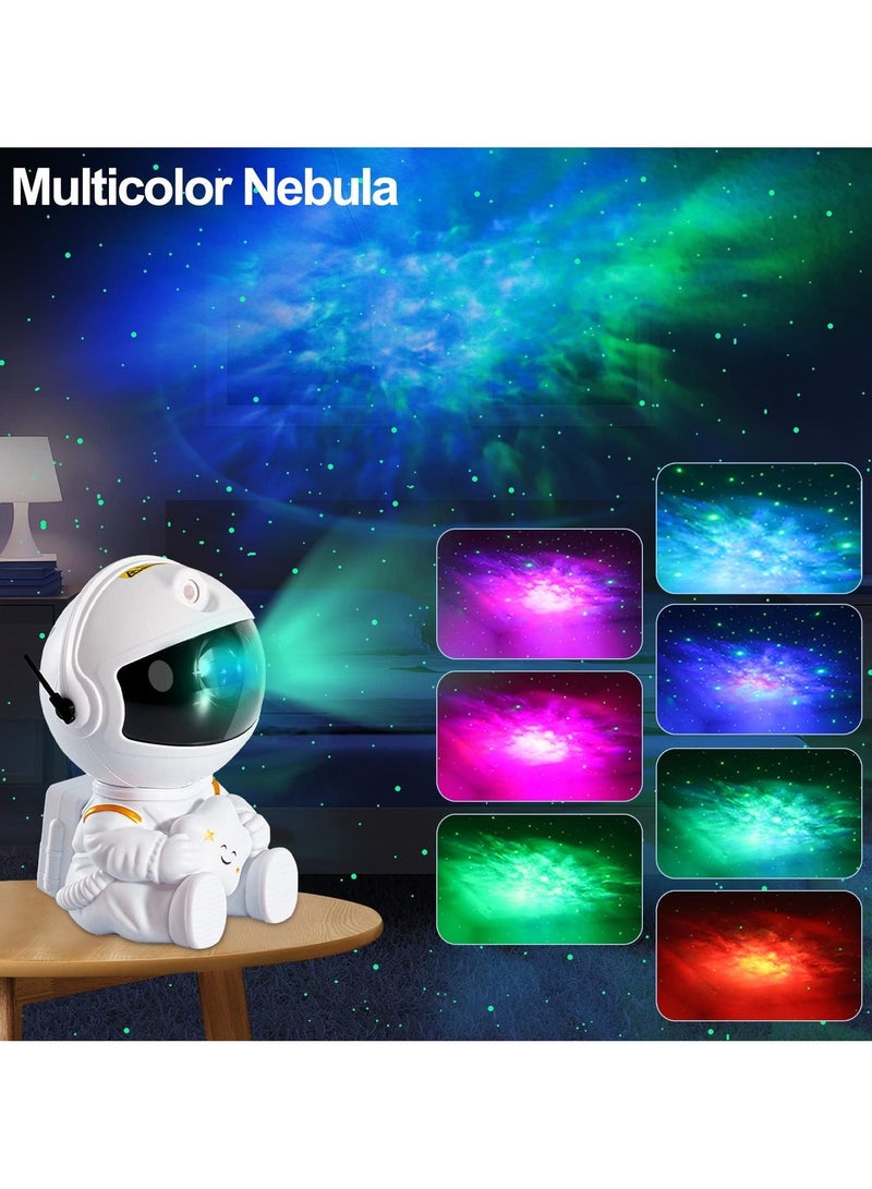 Yalla Pick Astronaut Star Projector, 7 Color Nebula Galaxy Night Light with Remote Timer, 360° Rotating Head Ambient Lamp for Bedroom Gaming Room Home Theater Ceiling Decor, White Star Design - Image 2