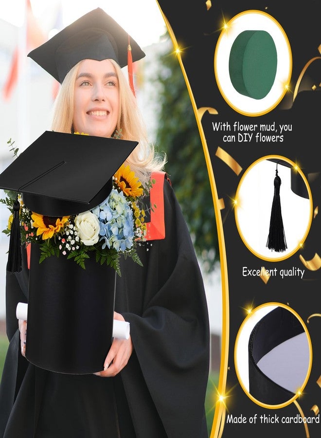ForraFun 2 Sets Graduation Cap Flower Box with Floral Foam Blocks Graduation Cap Flower Gift Box Graduations Party Favors for Grad Ceremony Party Activities Celebrations - Image 4