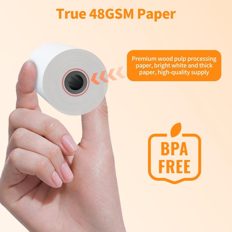 PAPRMA 2 1/4'' X 50' Thermal Paper 50 Rolls  Paprma 2.25X50Ft Receipt Paper Pos Cash Register Paper For Credit Card Machine Square Terminal Clover Mini - Image 4