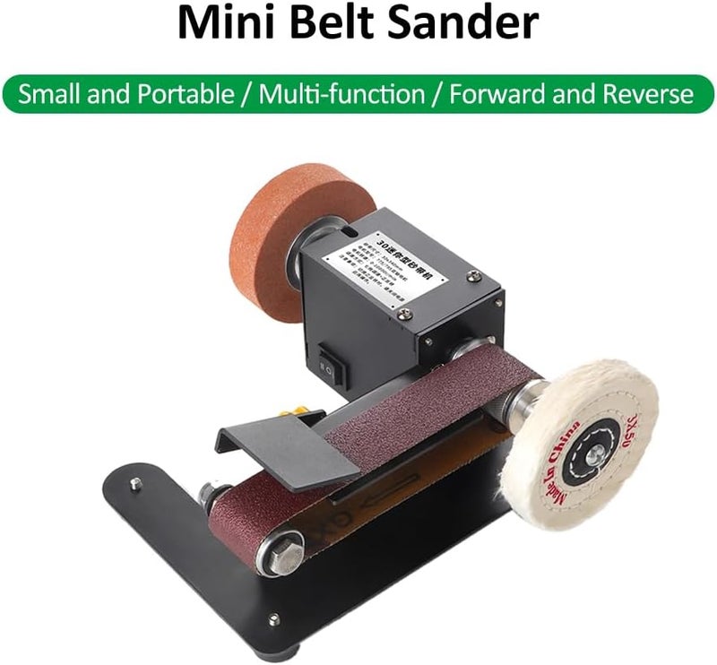 Eacam 250W Mini Belt Sander Electric Bench Grinder Sanding Machine 7 Speed Adjustable Control Small Grinder Sharpener Polisher Machine For Diy Woodworking Resin Jewelry Making Knife Sharpener - Image 5