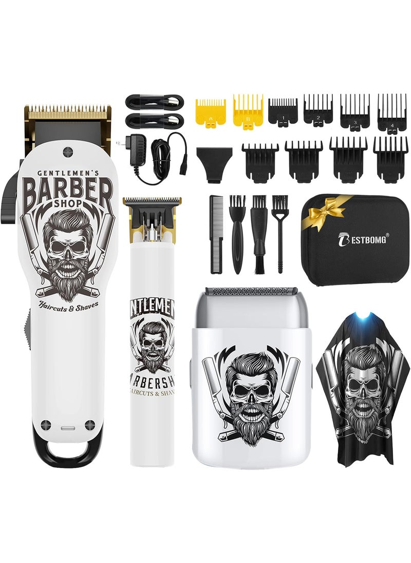 BESTBOMG BESTBOMG Hair Clippers for Men Professional Beard Trimmer Kits  Sets Electric Shavers Hair Clippers  Trimmer Ceramic TBlade for Barber for Gifts 