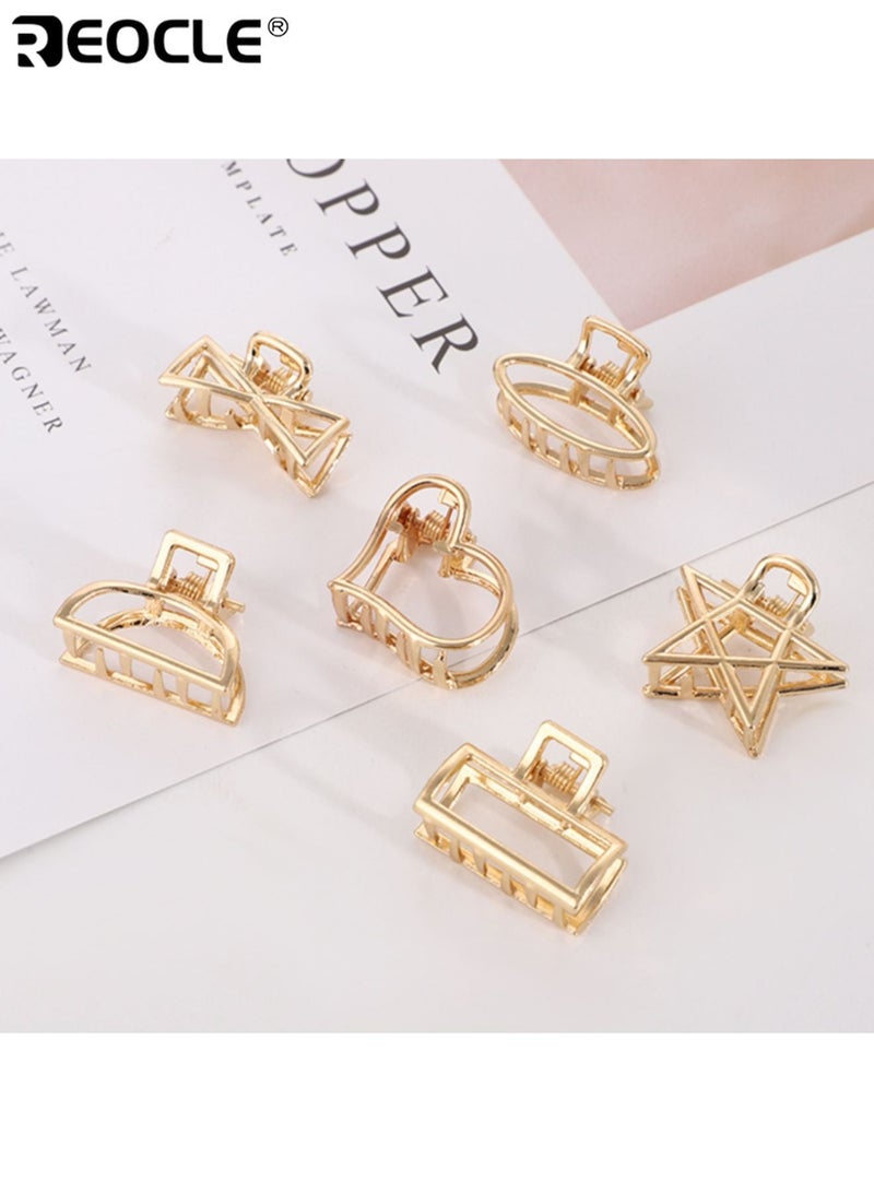 REOCLE 6PCS Heart Shape Metal Hair Clips with Sparkling Zinc Alloy Design Girls Hair Accessories with Strong Hold for Long Hair Styles - Image 1