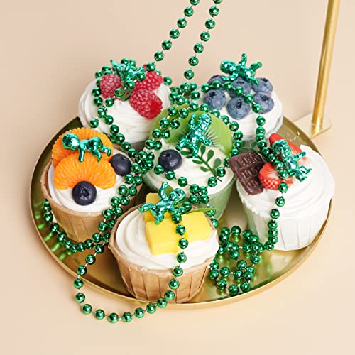 ZZYFGH 12 PCS St. Patricks Day Necklaces, 33" Green Mardi Gras Beads Necklace, St. Patrick's Day Green Beads St. Patricks Day Accessories for Mardi Gras Party Supplies Mardi Gras Decor for Party, School Event, Home - Image 3