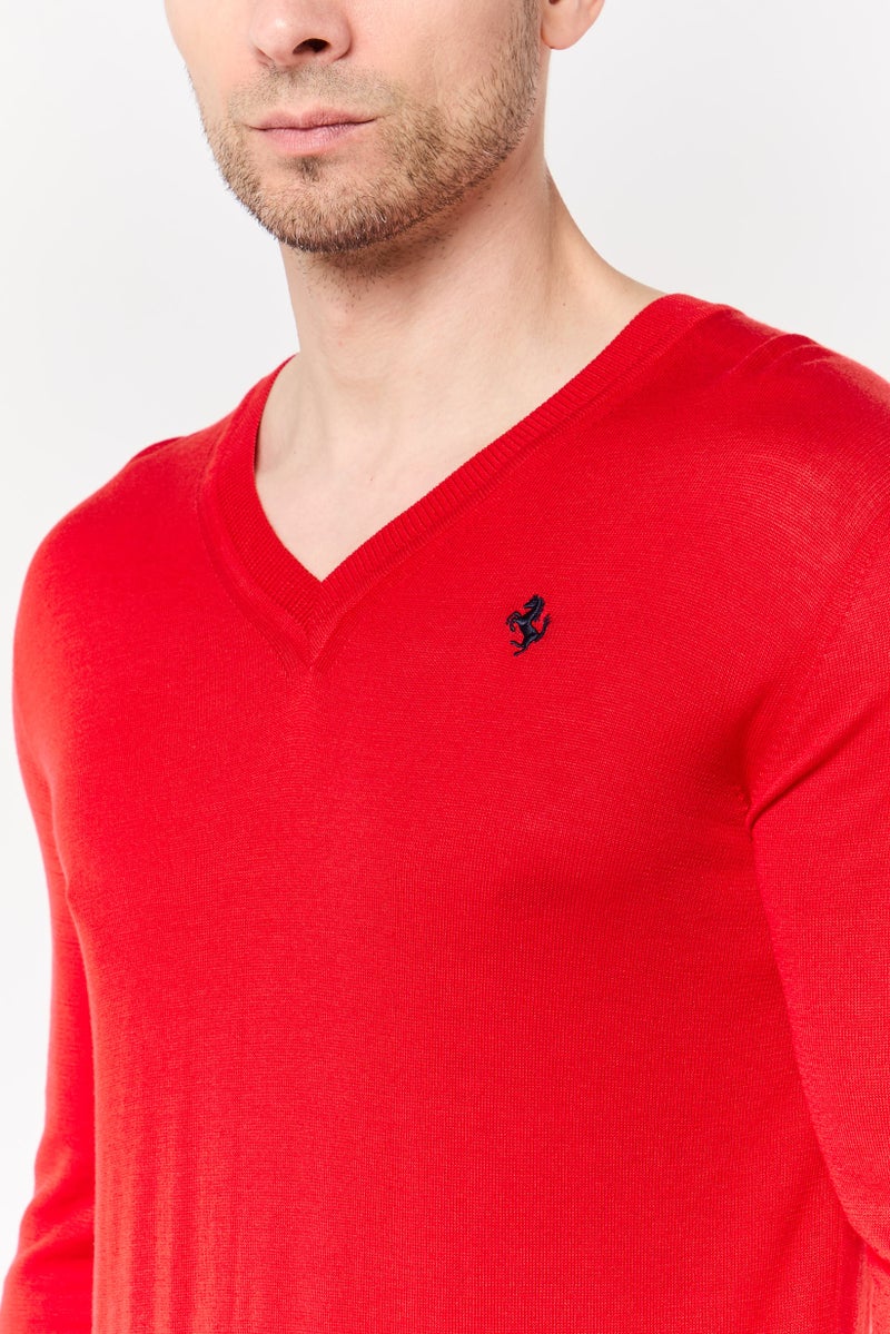 Ferrari Men Sportswear Fit Long Sleeve Outdoor Sweatshirt, Red - Image 3