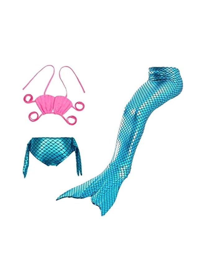 NIBEMINENT 3-Piece Mermaid Swimming Suit With Bikini Set 130cm - Image 1