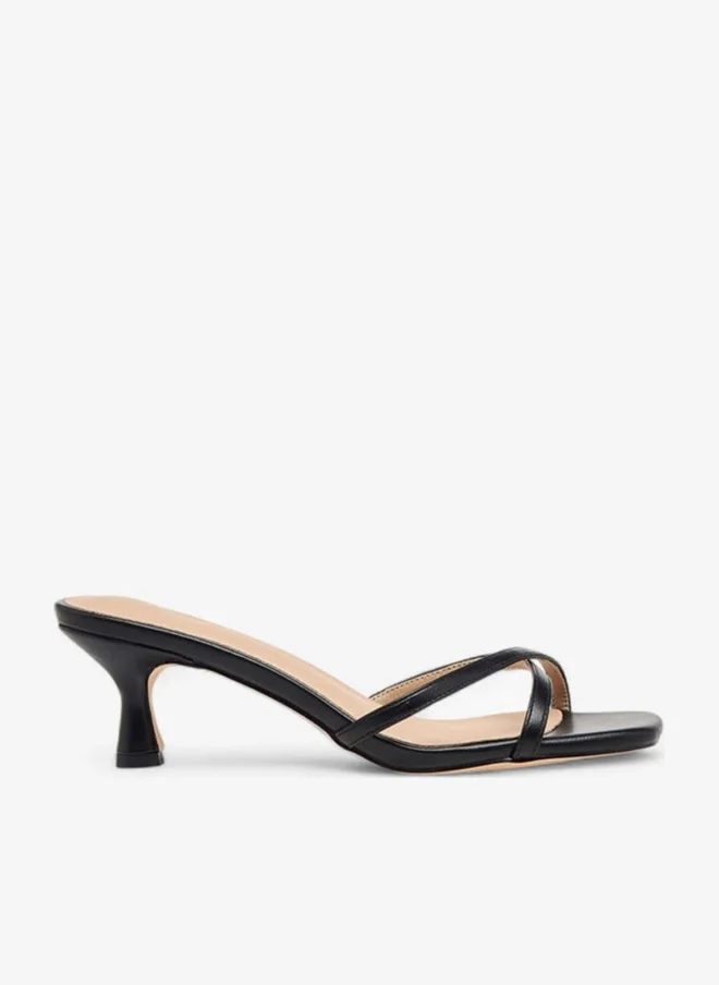 Flora Bella By Shoexpress Women's Strappy Slip-On Sandals with Kitten Heels