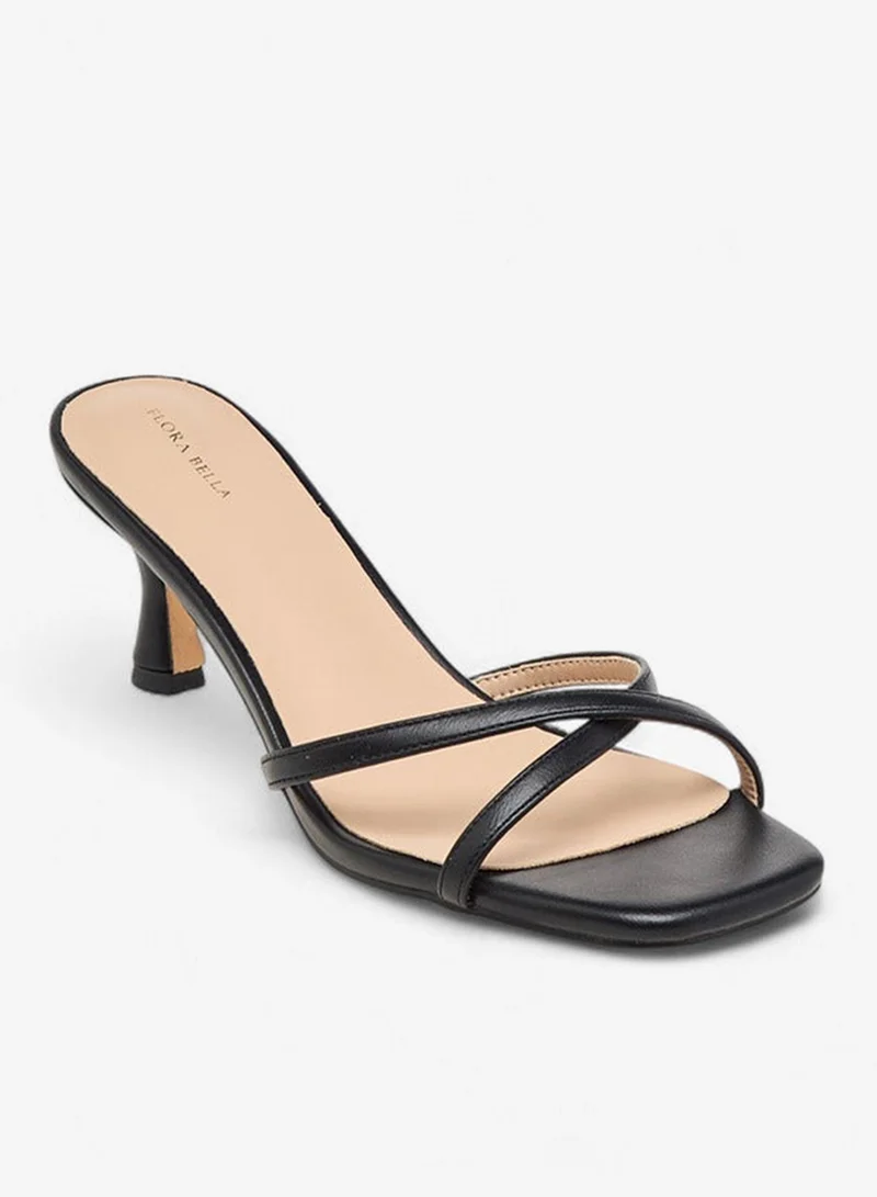 Flora Bella By Shoexpress Women's Strappy Slip-On Sandals with Kitten Heels