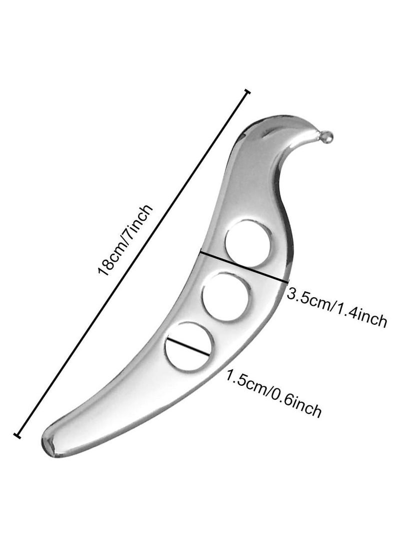 general Gua Sha Massage Tools, 420 Stainless Steel Gua Sha Boards, Body Gua Sha Treatment Tools, Spa Board Tools for Reducing Neck, Shoulder, Back Muscle Pain, Anti-Allergic, Anti-Corrosion - Image 3
