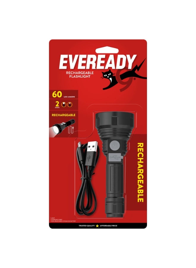 إفريدي مصباح يدوي LED قابل لإعادة الشحن بقوة 60 لومن، مصباح محمول باليد مع وضعين قابلين للتعديل، شحن USB وبطارية تدوم طويلاً للتخييم والطوارئ والاستخدام اليومي - Image 1