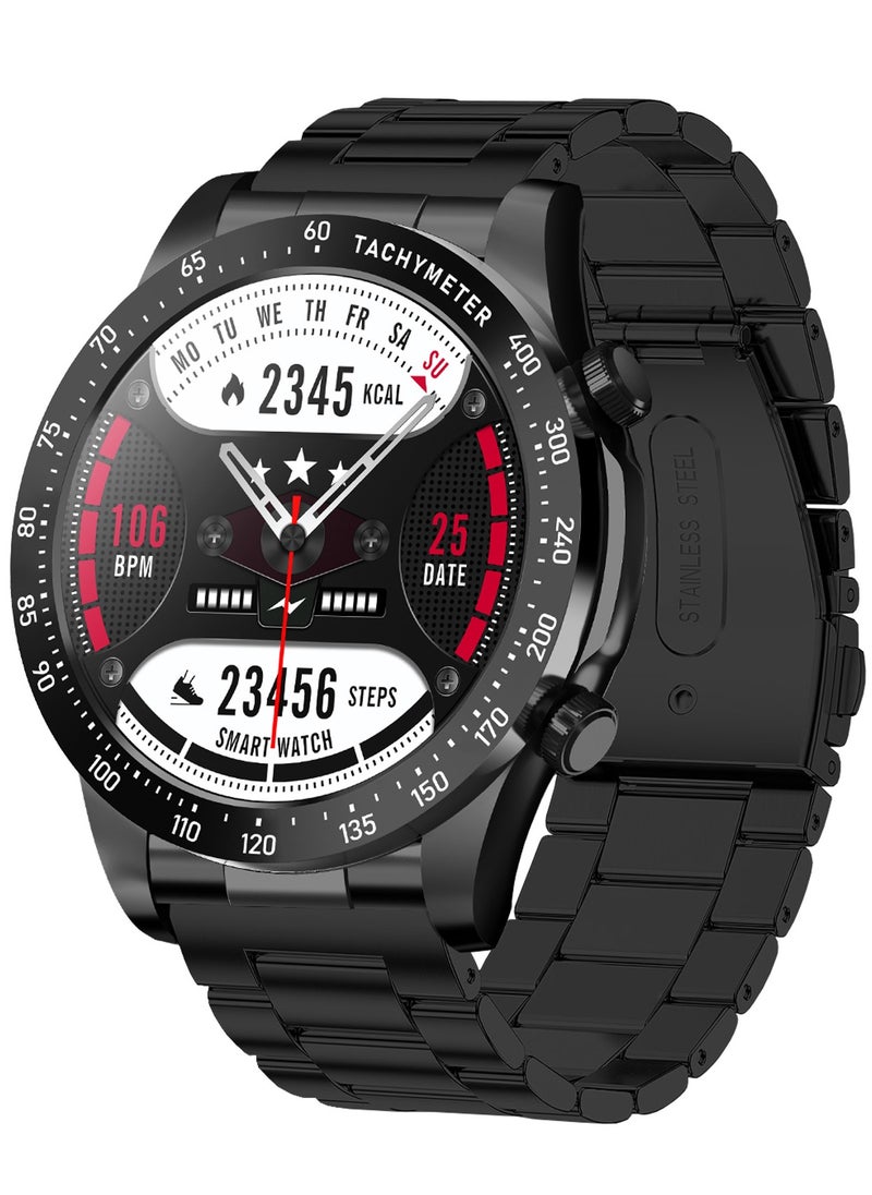 RollsTimi  Fashion Men's Smart Watch Business Sports Fitness Tracker Heart Rate Smartwatch Bluetooth Calls IP68 Waterproof 1.43" AMOLED Screen For Android IOS,Black  - Image 1