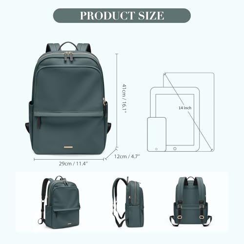GOLF SUPAGS Women Laptop Backpack Casual Daypack for Work Travel College Backpack Purse Fits 14 Inch Notebook (Atrovirens) - Image 5