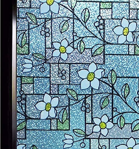SD ENTERPRISES Printed Vinyl Window Privacy Glass Self Adhesive Decorative for BathroomDoor WindowHeat ControlSidelightAnti UV 16 x 144 Inch - Image 1