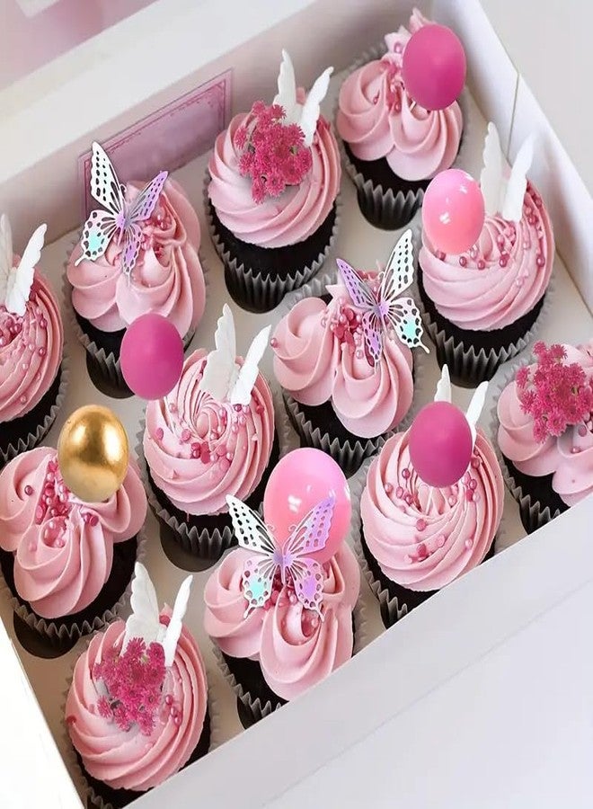 LEGACYCART 60PCS (Pink Hot pink Golden) Cake Topper, Balls Cake Decorations, Flower, Hot Pink And Golden Balls, Balls Happy Birthday Cake Topper, For Wedding Baby Shower Birthday Themed Party Supplies - Image 4