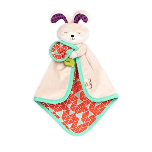 B. toys – Baby Bunny Security Blanket with Soft Plush Fabric – Sensory Comfort Lovey with Crinkle Spot for Newborns & Infants – Baby Toys & First Blanket for Soothing Comfort – 0 Months+ - Image 1