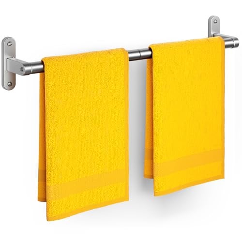 Powools Towel Rack for Bathroom - 24" Rustproof Towel Holder, Sturdy Towel Bar Wall Mounted, Space-Saving Towel Hanger, Bathroom Accessories, Home Decor, Apparment Essentials, Bright Silver - Image 1