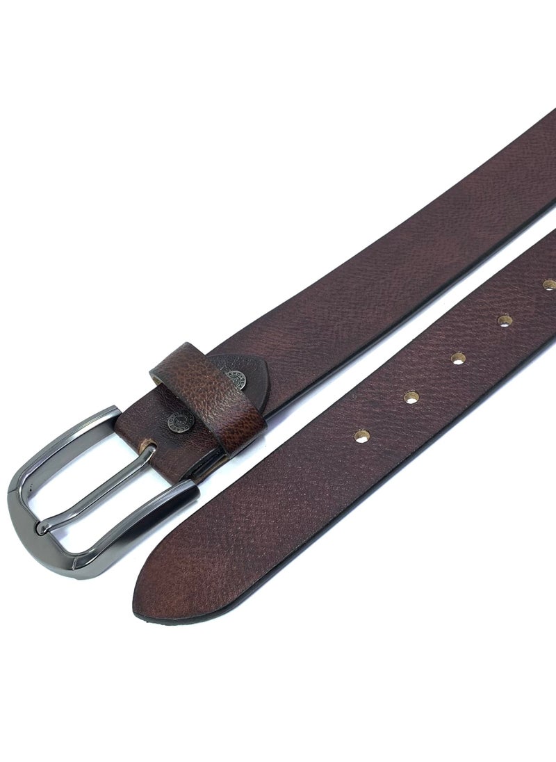Classic Milano Classic Milano Genuine Leather Belt for Men - Semi-Casual & Party Wear Belt for Jeans, Casual Outfits, and Gifts - Brown Men’s Belt  - Image 2