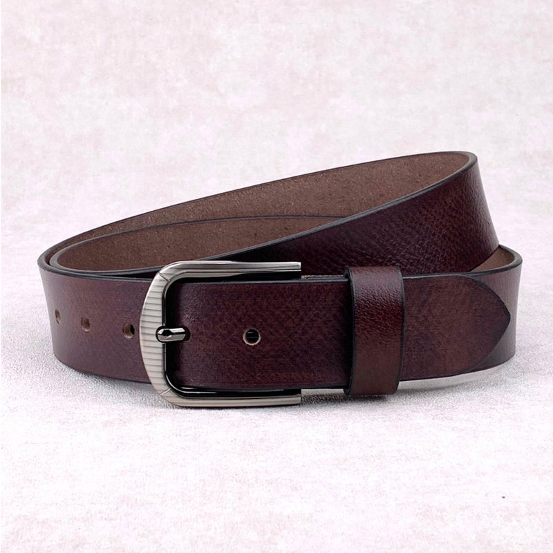 Classic Milano Genuine Leather Belt for Men - Semi-Casual & Party Wear Belt for Jeans, Casual Outfits, and Gifts - Brown Men’s Belt - Image 1