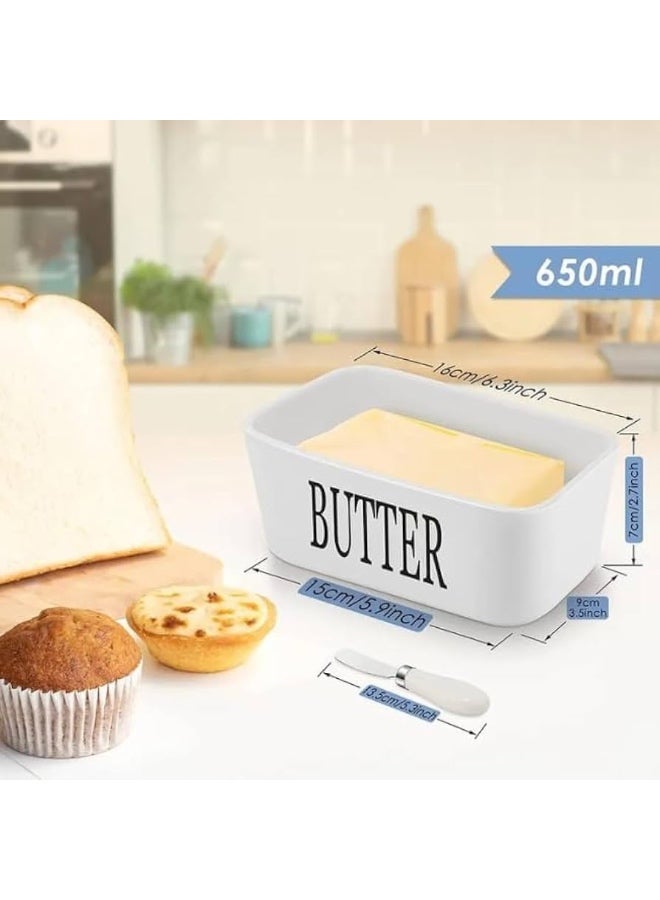 ناما طاجن او حافظة زبده بورسلين بغطاء خشب بامبو  مزودة بسكينه فرد استانليس بيد بورسلين  بتدخل الميكروييف - Image 3