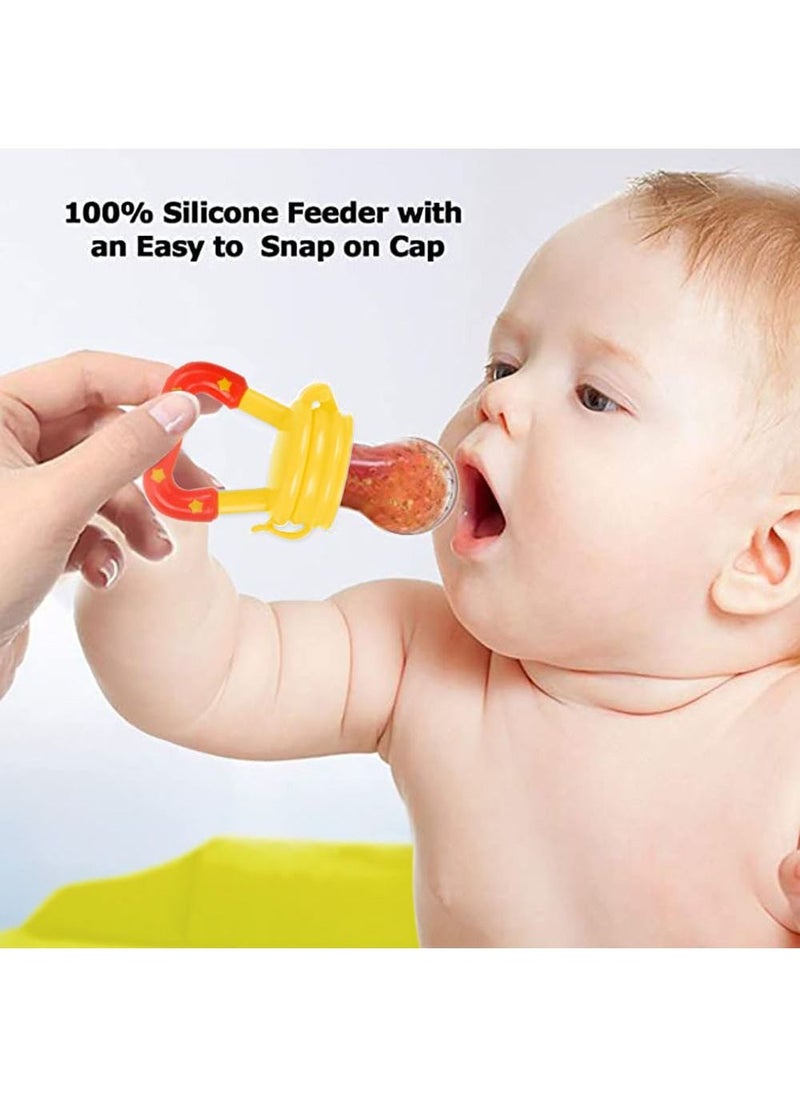 Bimirth Baby Feeding Gift 12-Piece, Includes Suction Bowl with spoon, Silicone Food Teething Feeder with 3 size, Ultra-Soft Silicone Baby Food Bottle With Spoon,  Fresh Foods Masher And Bowl, Baby Feeding Bib  - Image 3