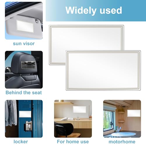 RupeeRise 2 Pcs Car Vanity Mirror, 5.9x3.15in Car Mirror Hanging Accessories Interior, Designed to fit most car models, trucks, and SUVs,perfect for quick makeup touch-ups - Image 5