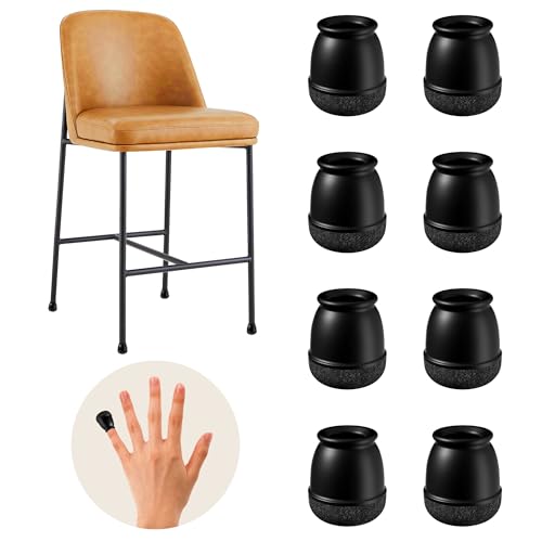 MOYOHIM 20 Pcs Black Extra Small Skinny Chair Leg Floor Protectors for Hardwood Floors Upgraded Rubber Chair Leg Caps with Felt Round Furniture Leg Feet Covers No Scratches Reduce Noise Fit 0405 - Image 1
