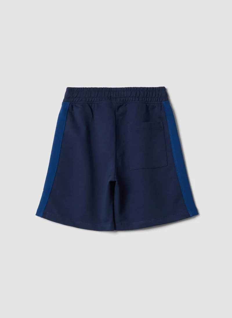او في اس OVS Kids' Regular Fit Pure Cotton Blue Shorts