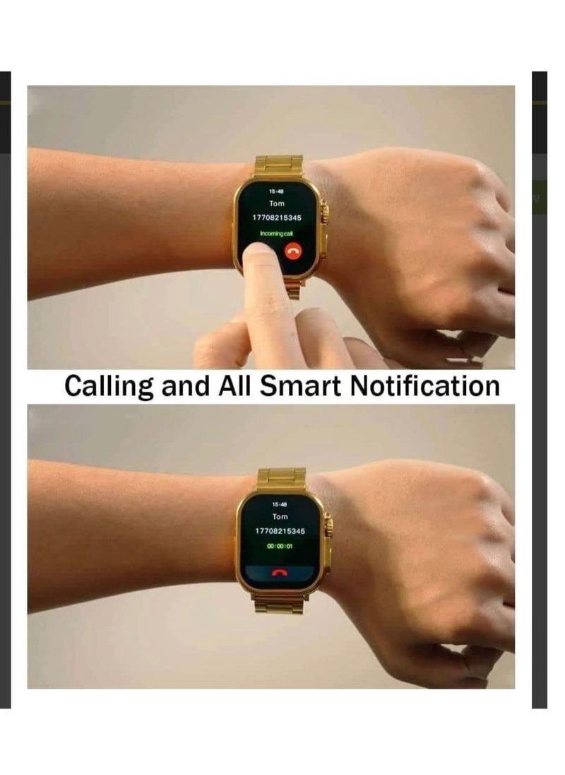 JOROBO - X8 Ultra Max Smart Watch 8 Series 49mm Latest Edition New Arrival with Bluetooth Calling, Wireless Charging With 3 Straps - SILVER - Image 1