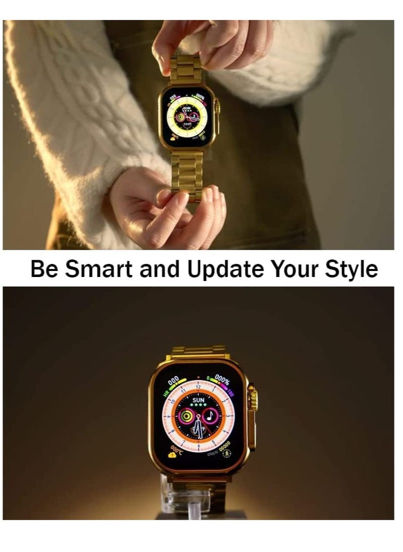 JOROBO - X8 Ultra Max Smart Watch 8 Series 49mm Latest Edition New Arrival with Bluetooth Calling, Wireless Charging With 3 Straps - SILVER - Image 1