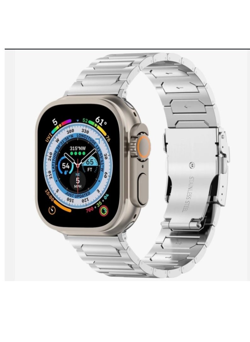 JOROBO - X8 Ultra Max Smart Watch 8 Series 49mm Latest Edition New Arrival with Bluetooth Calling, Wireless Charging With 3 Straps - SILVER - Image 1