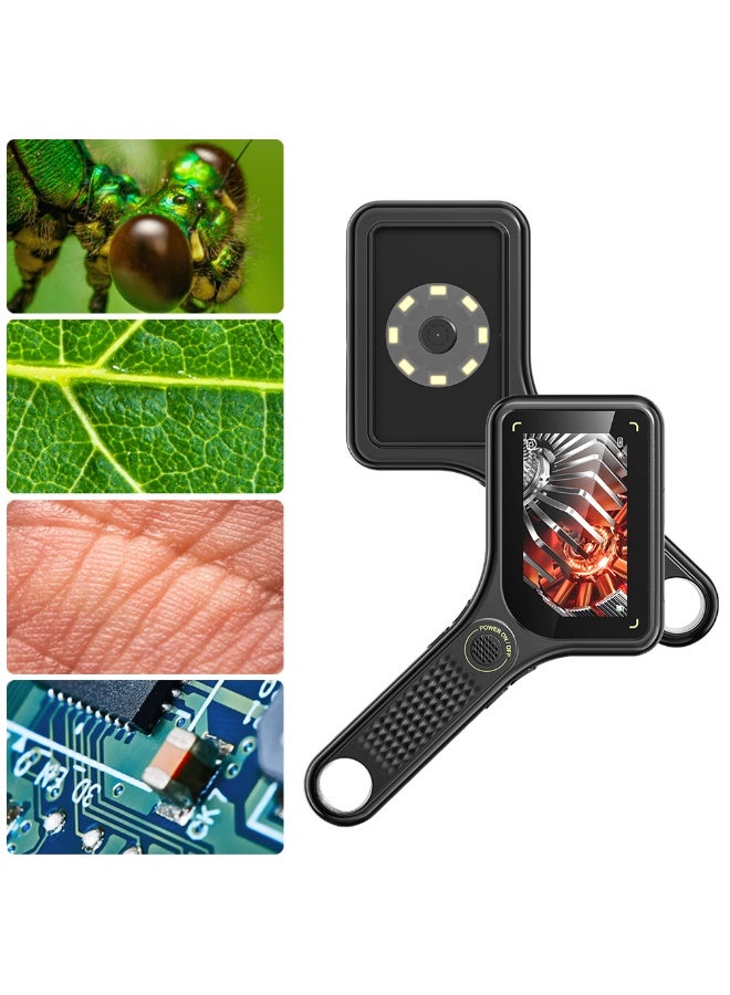 Chabeia 500X Portable Handheld Digital Microscope, with 3.0 inch IPS Color Screen, can take photos and videos, Ultra-Macro Digital Zoom Coin Microscope, 8 LED Lighted Magnifier USB Compatible with PC Windows, Mac OS, for repair, research, and scientific research. - Image 2