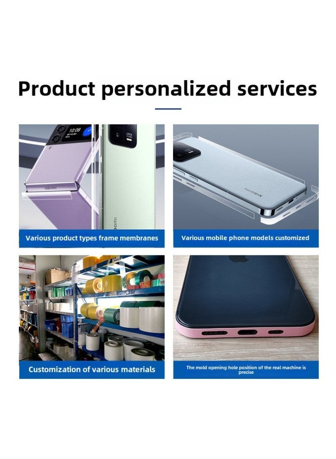 Suitable For Apple 16proMax Earpiece Dust-proof Frame Film IPhone15plus Mobile Phone Side All-inclusive Hydraulic Film-Color:Frosted Dustproof Four Peripheral Frame Hydrogel Film-Size:Apple 16pro Dustproof Frame Film  - Image 4