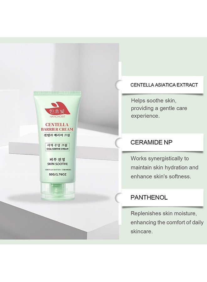 HANCHOBIT Centella Barrier Cream Cica Soothe Cream - Nourishes facial skin, providing a comfortable and refreshing feeling. Suitable for dry skin in autumn and winter（50g） - Image 5