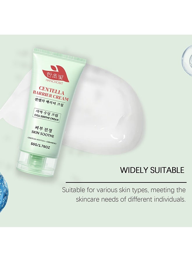 HANCHOBIT Centella Barrier Cream Cica Soothe Cream - Nourishes facial skin, providing a comfortable and refreshing feeling. Suitable for dry skin in autumn and winter（50g） - Image 3
