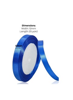 MARKQ Cobalt Blue Satin Ribbon, 12mm x 25yd Fabric Polyester Ribbon for Gift Wrapping, Party Favors, Wedding Decorations, Bow Making, Bouquets, Sewing Projects & Craft Supplies  - Image 2