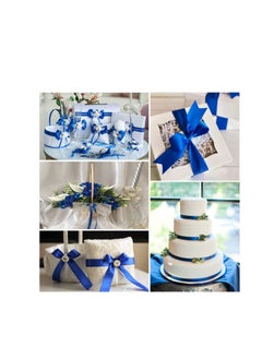 MARKQ Cobalt Blue Satin Ribbon, 12mm x 25yd Fabric Polyester Ribbon for Gift Wrapping, Party Favors, Wedding Decorations, Bow Making, Bouquets, Sewing Projects & Craft Supplies  - Image 3