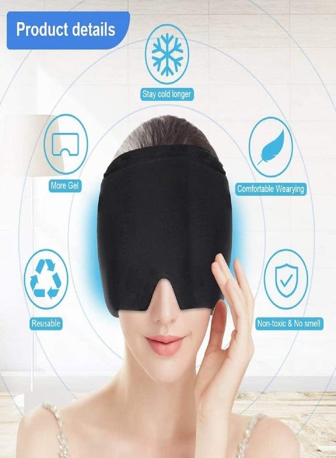 DRIXTY قبعة DRIXTY لتخفيف الصداع/الصداع النصفي، غطاء رأس للعلاج بالتبريد لتخفيف الصداع النصفي/قناع كمادات الثلج للرأس، غطاء رأس قابل لإعادة الاستخدام للعلاج بالتبريد لتخفيف الصداع النصفي (غطاء رأس علاجي لتخفيف الصداع النصفي) - Image 5