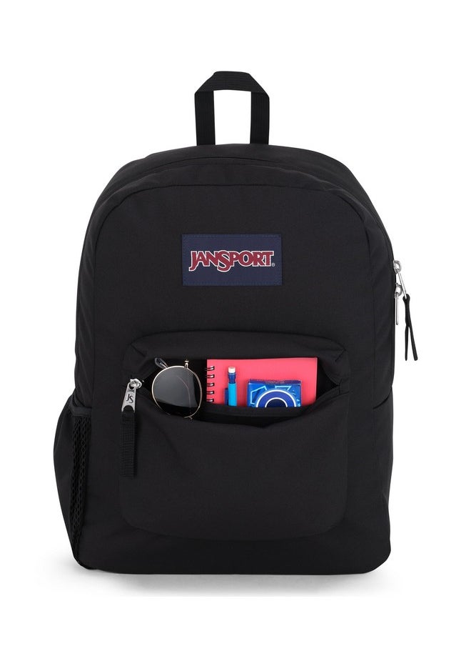 JANSPORT JanSport Cross Town Backpack 17" x 12.5" x 6" - Simple Bag for Everyone with 1 Main Compartment, Front Utility Pocket - Premium Class Accessories - Black  - Image 5