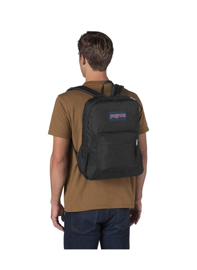 JANSPORT JanSport Cross Town Backpack 17" x 12.5" x 6" - Simple Bag for Everyone with 1 Main Compartment, Front Utility Pocket - Premium Class Accessories - Black  - Image 2