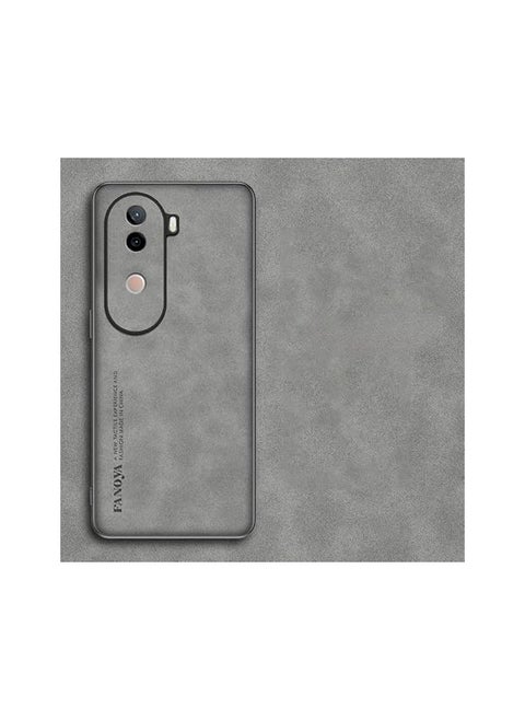 Case Compatible with Vivo V40e Case, Plain Leather Soft TPU Silicone Bumper Anti-Fingerprint Shockproof Protective Cover for Vivo V40e