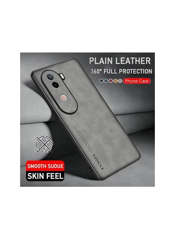 General - Case Compatible with Vivo V40e Case, Plain Leather Soft TPU Silicone Bumper Anti-Fingerprint Shockproof Protective Cover for Vivo V40e - Image 1