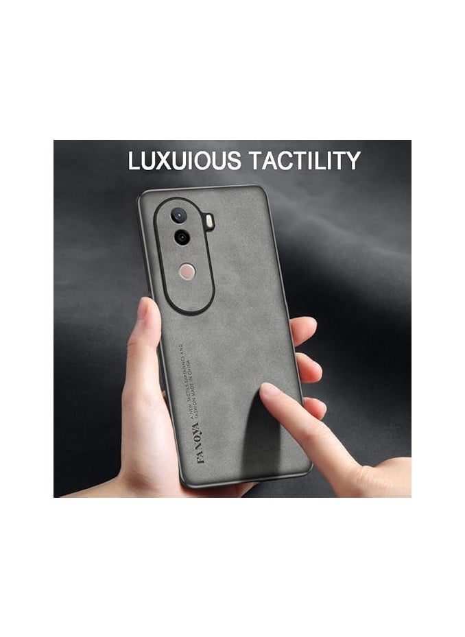 General - Case Compatible with Vivo V40e Case, Plain Leather Soft TPU Silicone Bumper Anti-Fingerprint Shockproof Protective Cover for Vivo V40e - Image 1