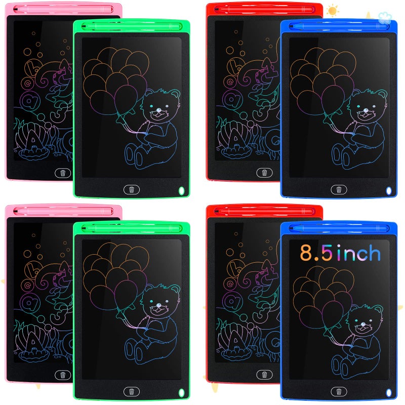 Zhehao 8 Pieces LCD Writing Tablet Doodle Board 85 Inch Colorful Lines Doodle Boards Educational for LCD Erasable Writing Pad Drawing PadBlue Red Green Pink - Image 3