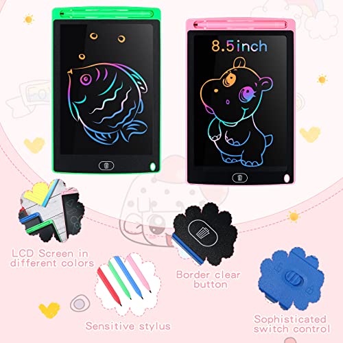 Zhehao 8 Pieces LCD Writing Tablet Doodle Board 85 Inch Colorful Lines Doodle Boards Educational for LCD Erasable Writing Pad Drawing PadBlue Red Green Pink - Image 5