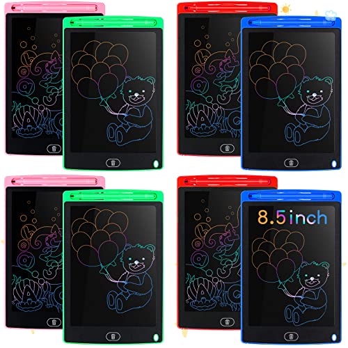 Zhehao 8 Pieces LCD Writing Tablet Doodle Board 85 Inch Colorful Lines Doodle Boards Educational for LCD Erasable Writing Pad Drawing PadBlue Red Green Pink - Image 1